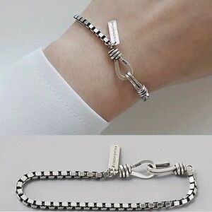 Vintage 925 Stainless Steel Box Bracelet - Fashionable Designer Inspired Style